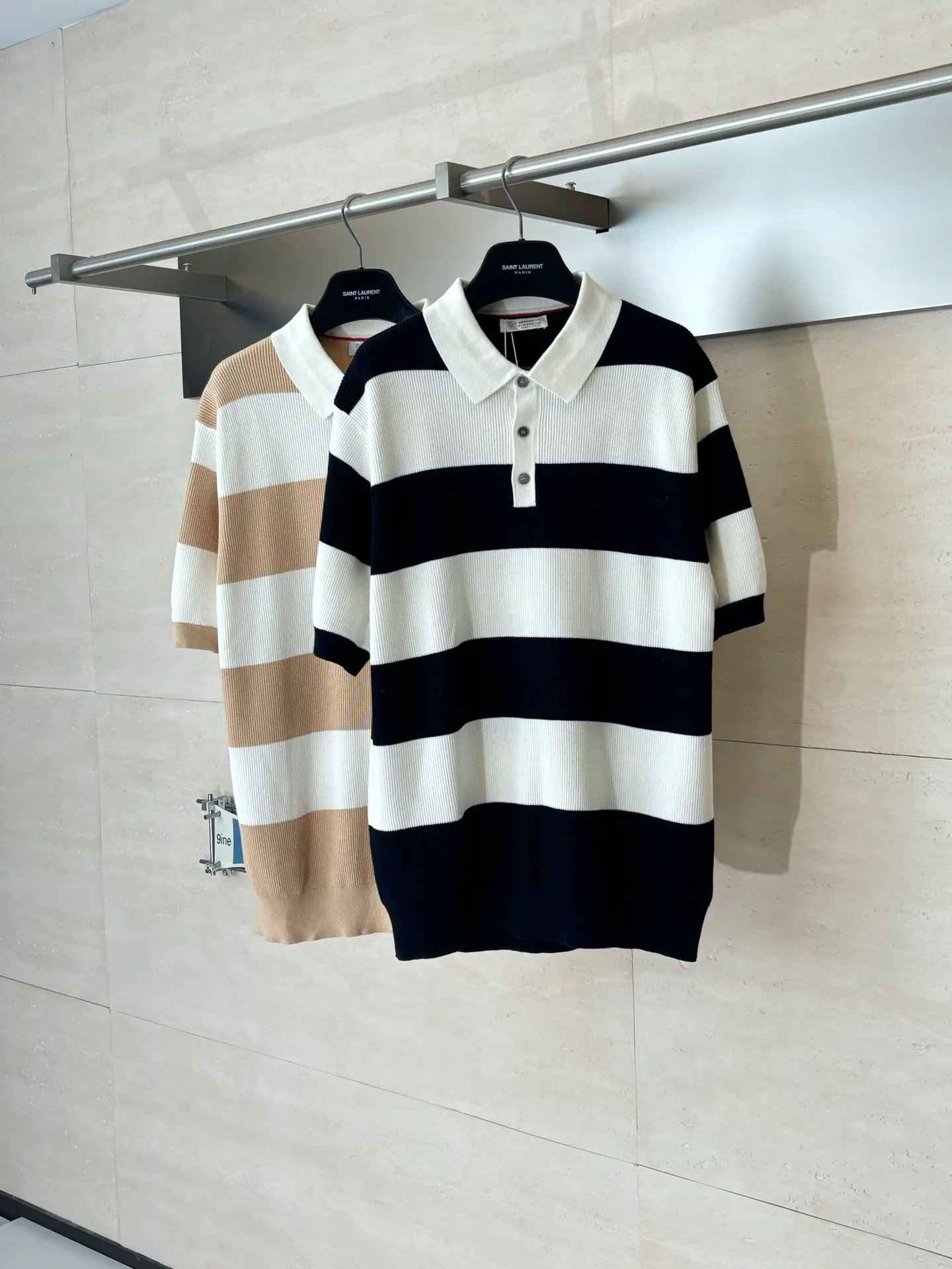 Brunello Cucinell BC old money style striped knitted short-sleeved Polo shirt Size: S/M/L/XL